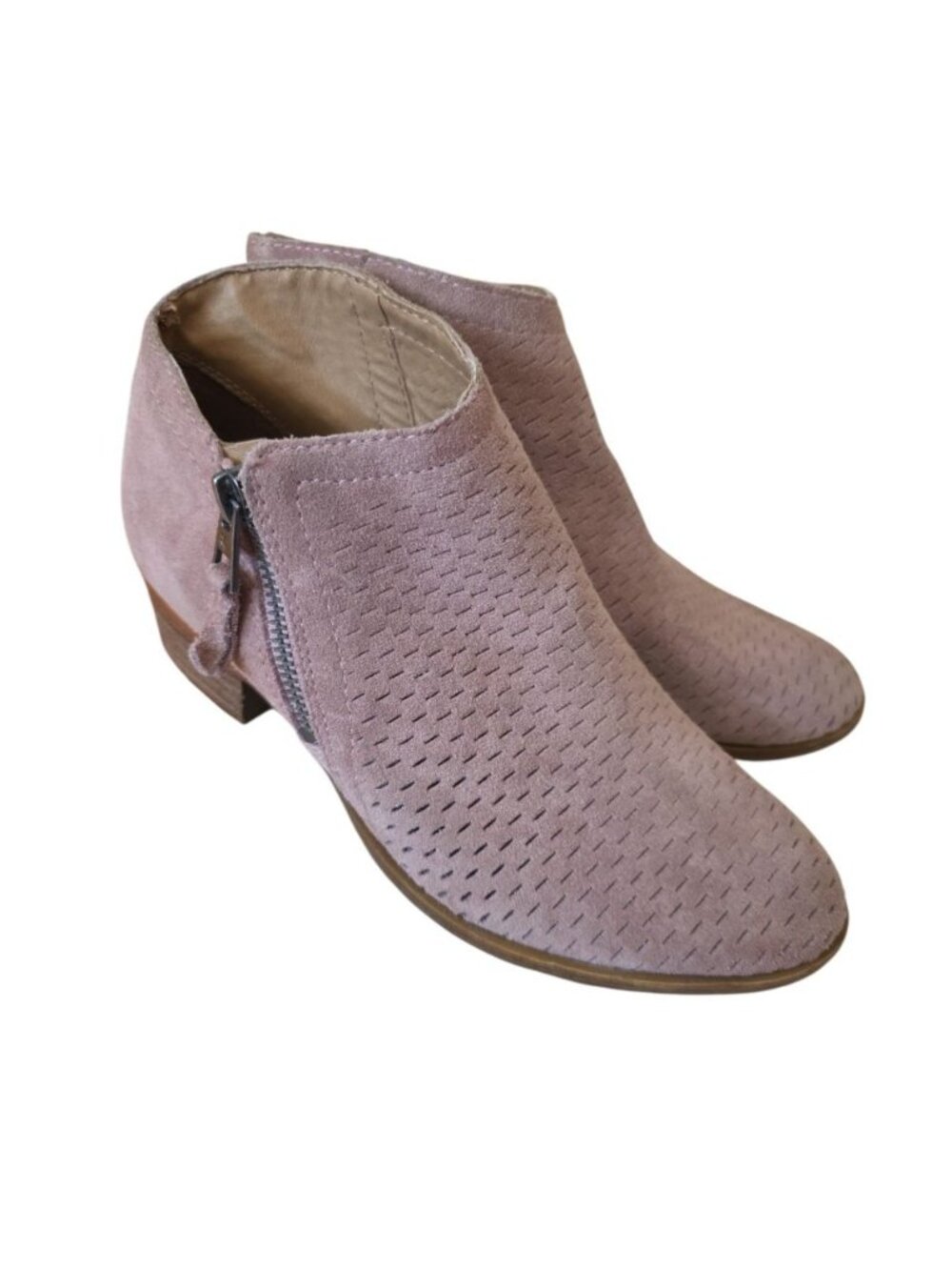 Lucky Brand Brielley Leather or Suede Bootie 6M Blush